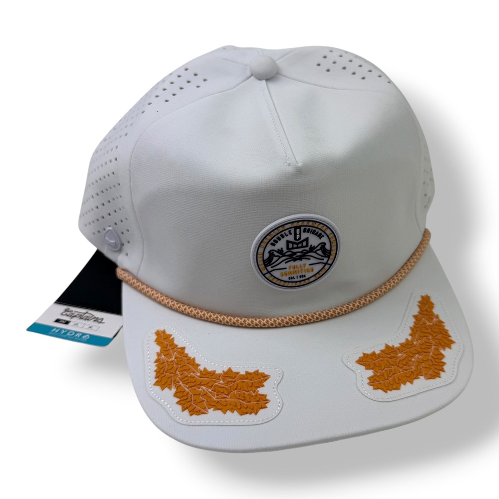 Melin Coronado Hydro Captains Hat White Gold Snapback Small NWT Mens‎ Cap